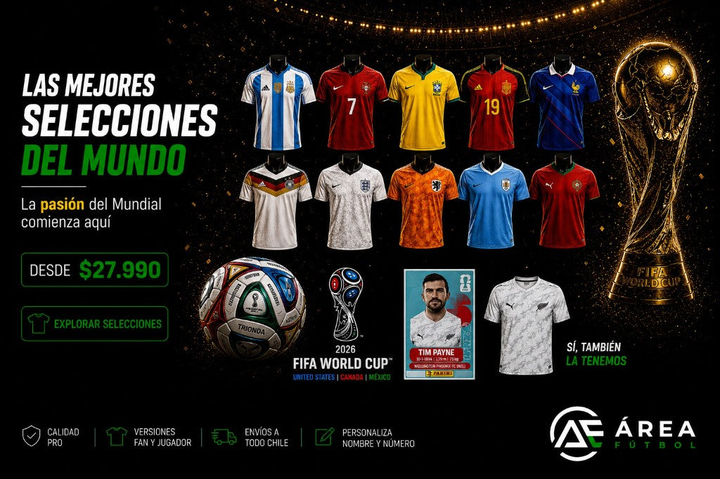 Las mejores selecciones del mundo — camisetas de fútbol originales en Área Fútbol
