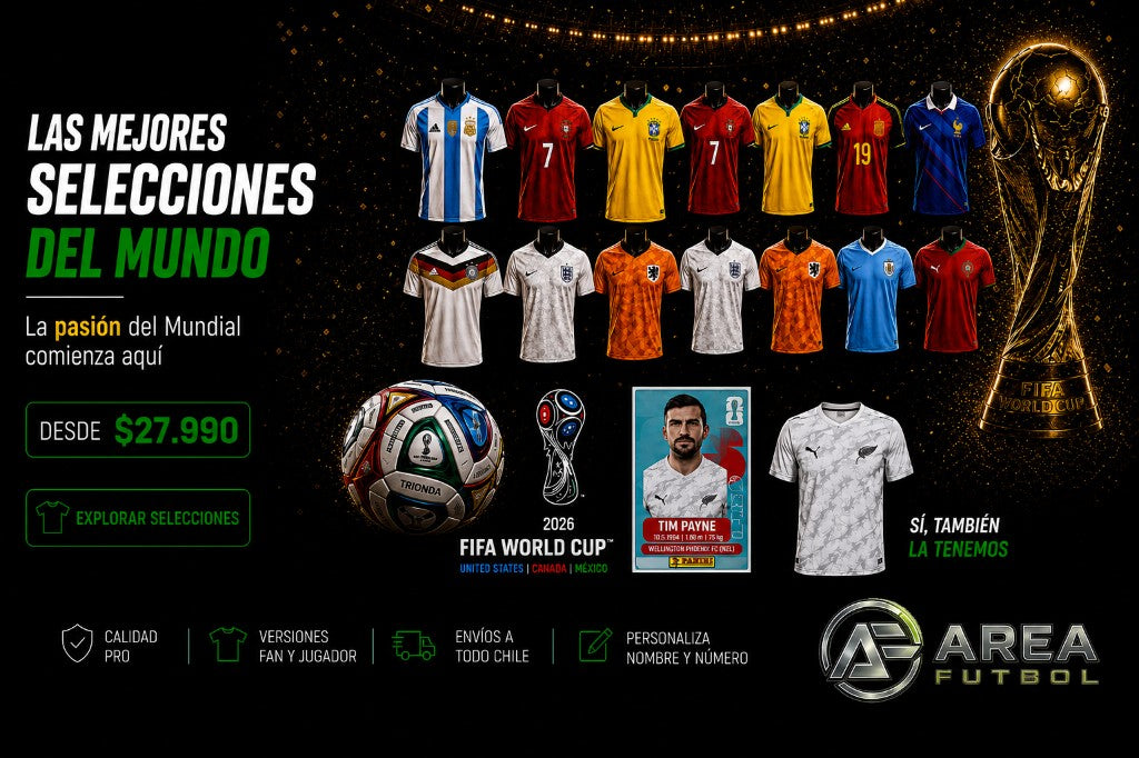 Las mejores selecciones del mundo — camisetas de fútbol en Área Fútbol